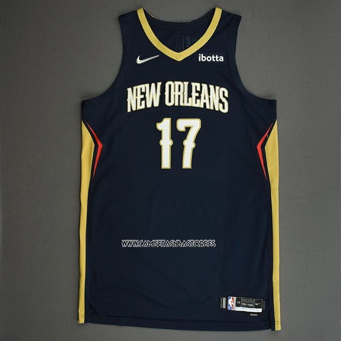 Jonas Valanciunas NO 17 Camiseta New Orleans Pelicans Icon Autentico Azul